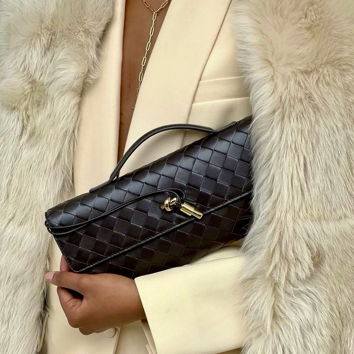 Siyah Bottega Model Çanta vıp kalite