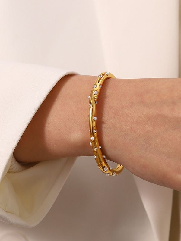 İncili Çelik Bilezik