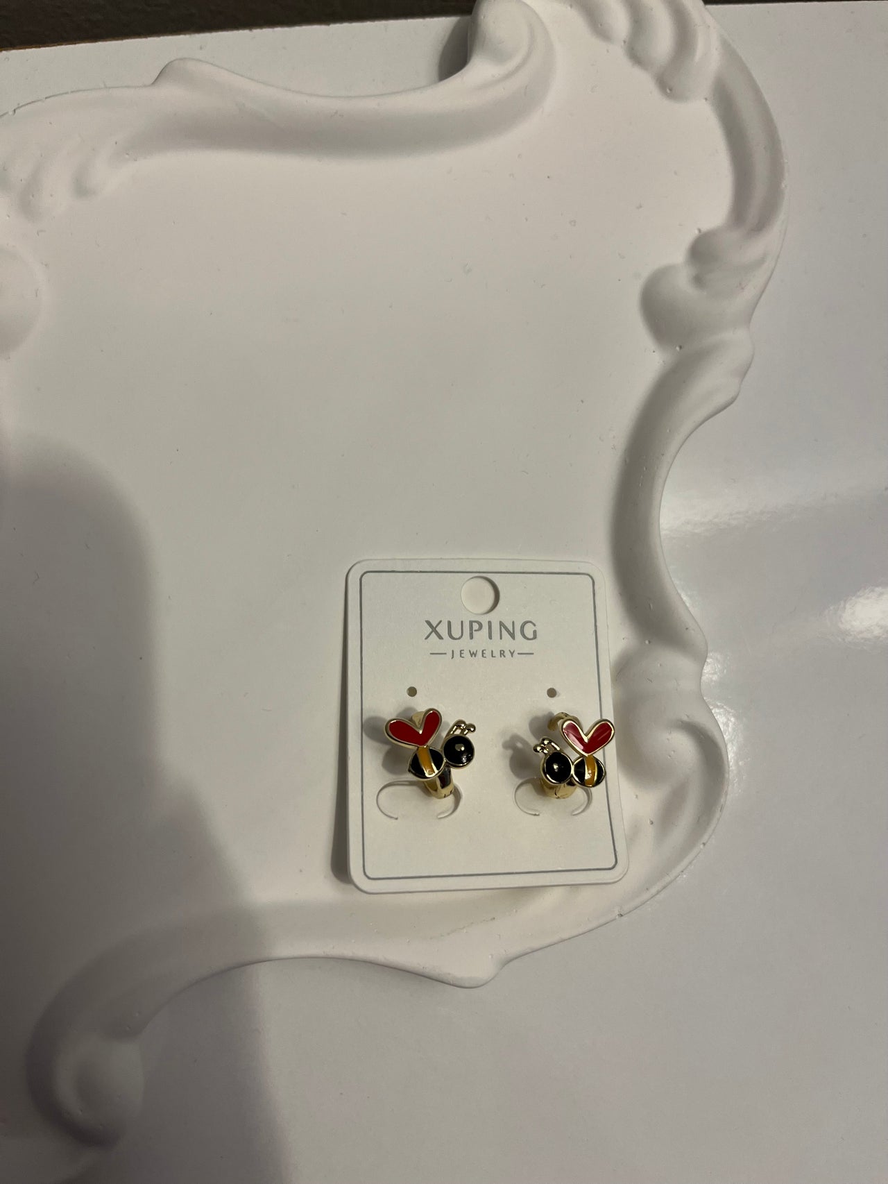 Arılı 14k kaplama özel seri küpe