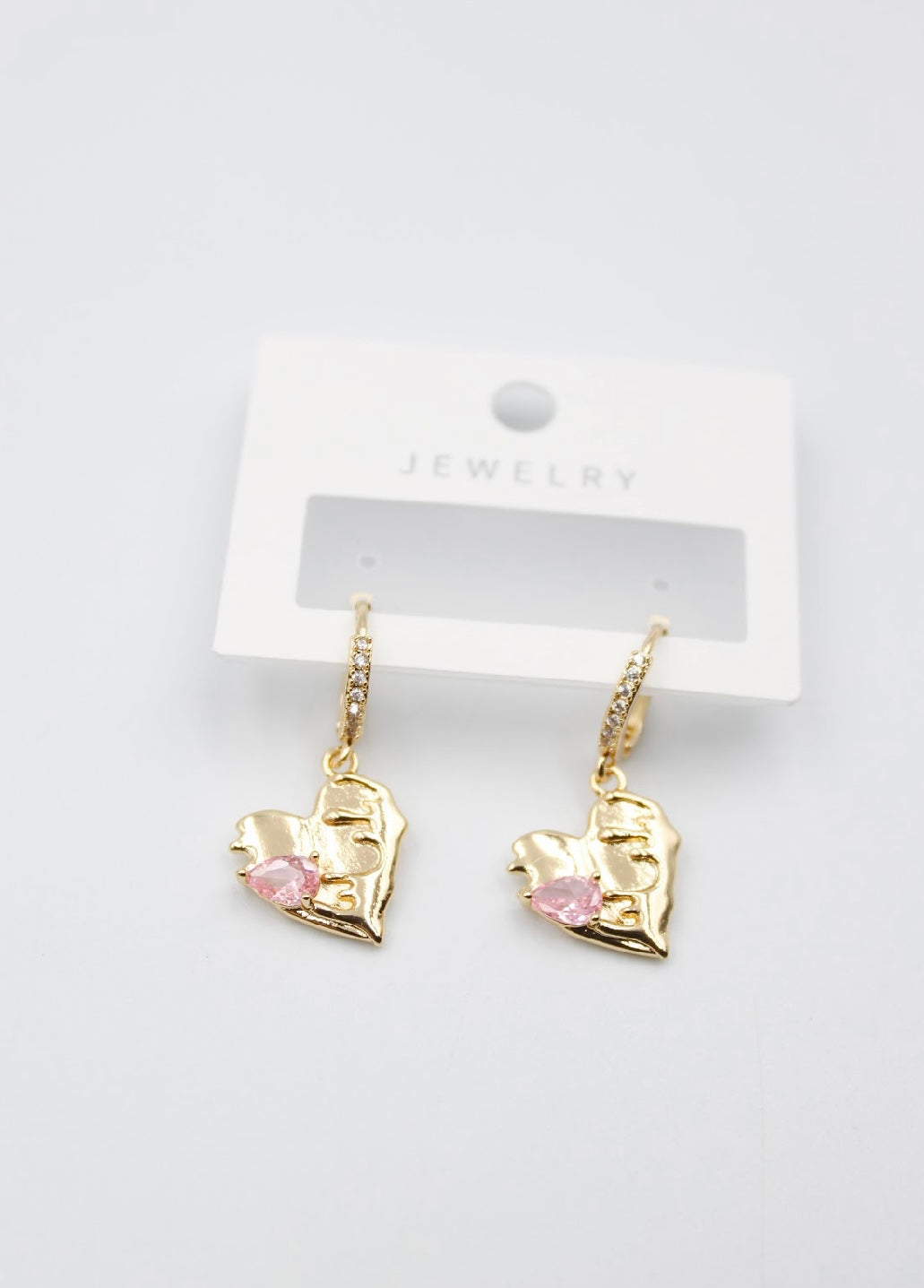 Pembe Taşlı Mini Küpe