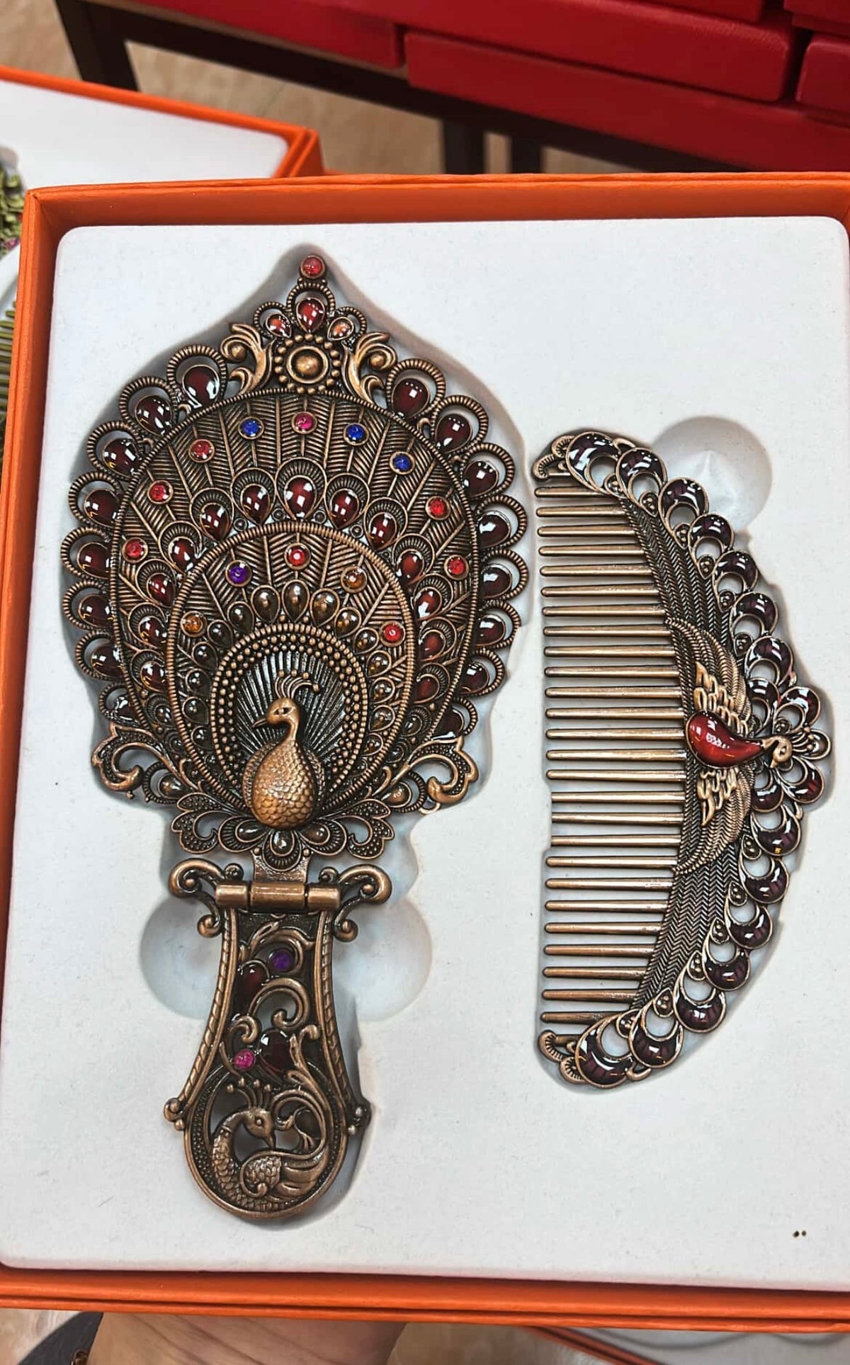 Bakır ayna tarak seti