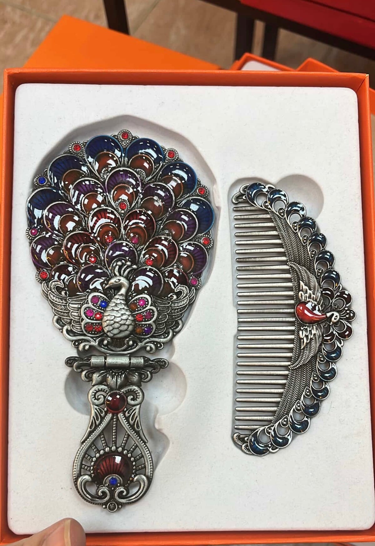 Bakır ayna tarak seti