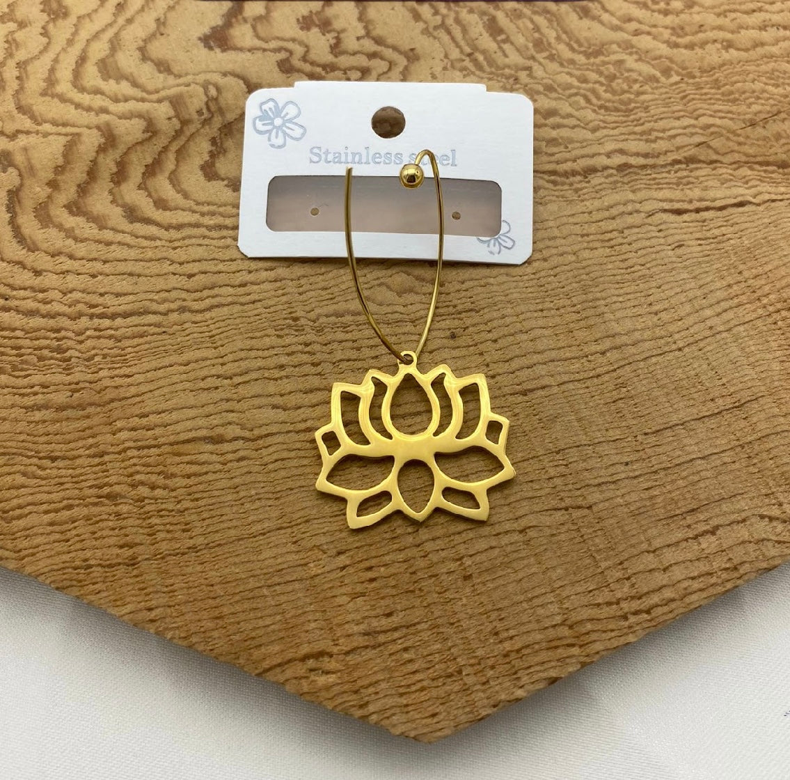 Lotus Küpe (Çelik)