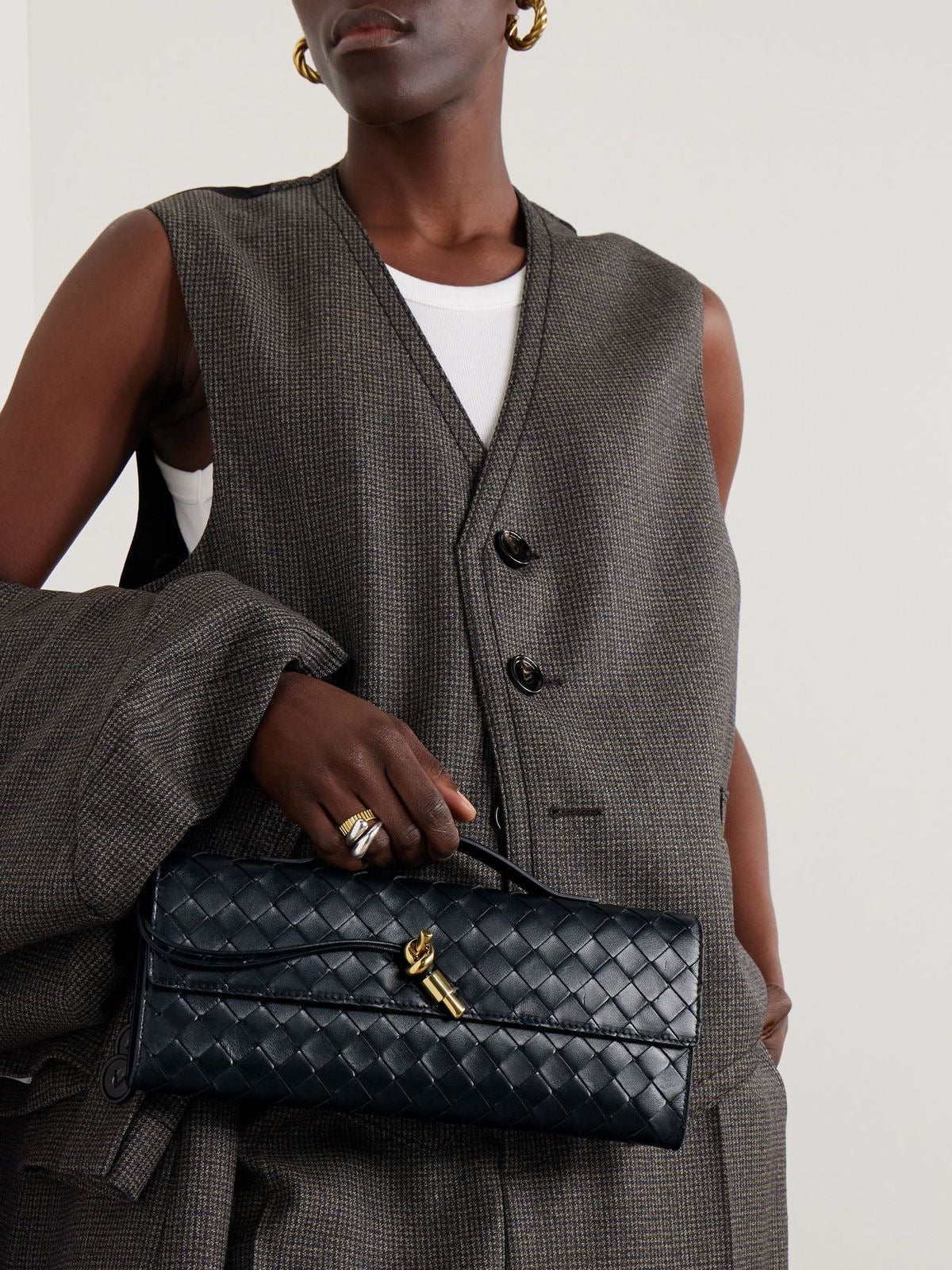 Siyah Bottega Model Çanta vıp kalite